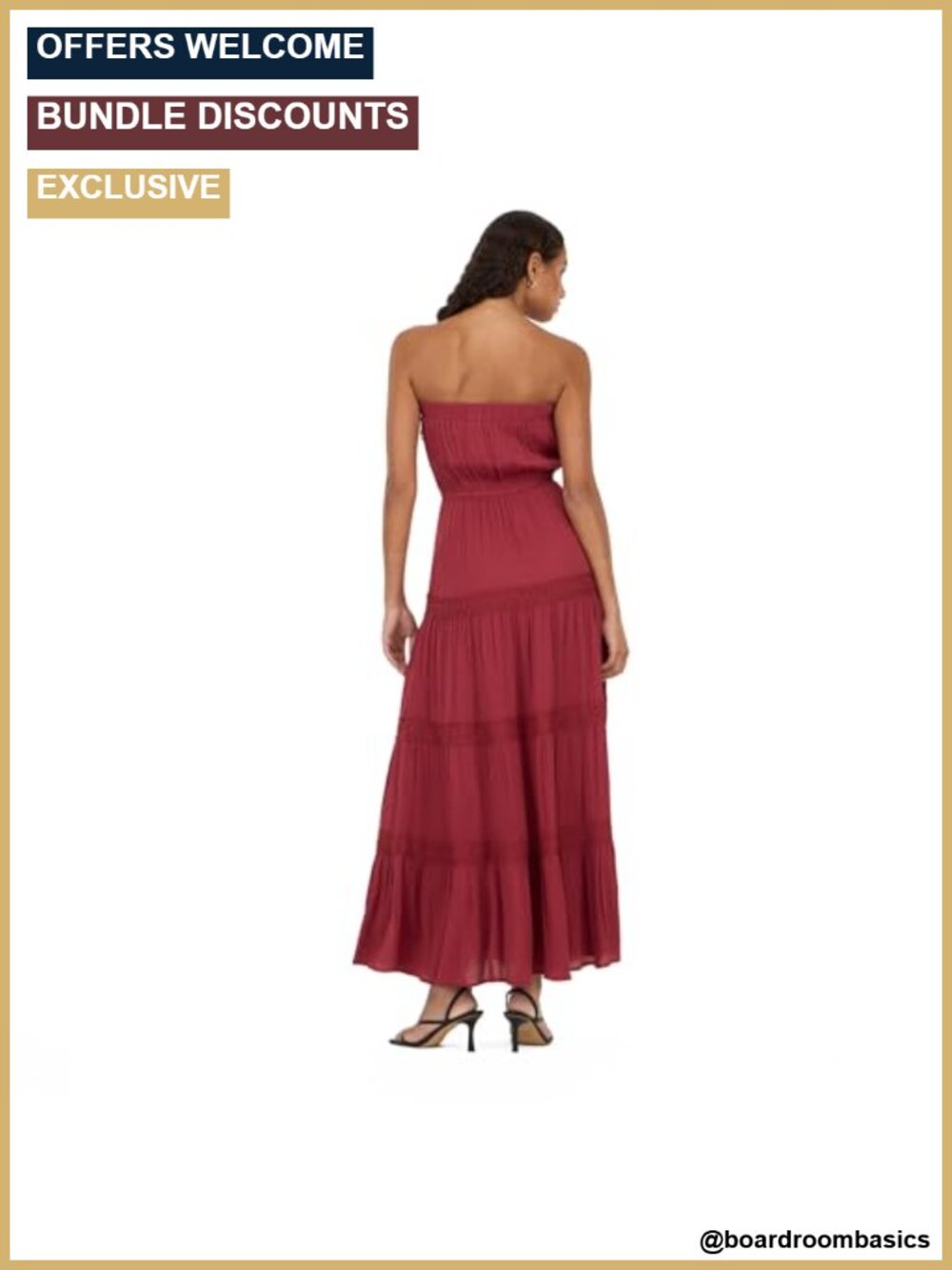 Tube Maxi Dress With Crochet Inserts View 3